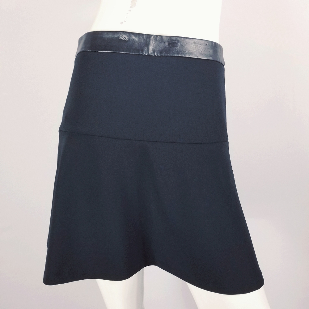 Ann Taylor Skater Skirt Leather Like Waist Panel